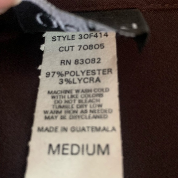 Brown collared button up top - Picture 2 of 2